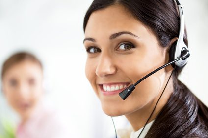 Woman with a headset Woman wearing a headset