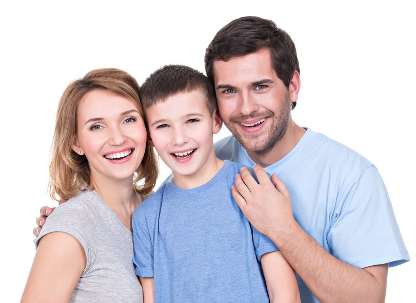 Portrait of happy parents with their son
